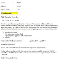 Flight Operation Controller Resume Sample