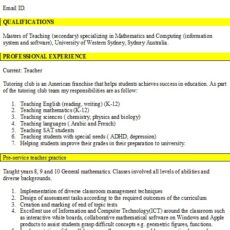 Mathematics Cum Computing Lecturer Resume Sample