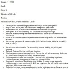 Coordinator Teacher Resume Sample