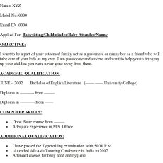 Babysitter Resume Sample