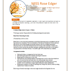 Preschool Teacher Resume Sample