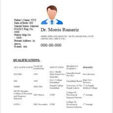 Medical Specialist or Doctor Resume Sample