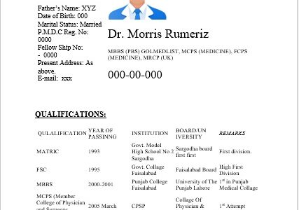 Medical Specialist or Doctor Resume Sample Medical Specialist or Doctor Resume Sample