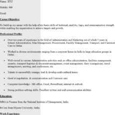 Admin & Transport Manager Resume Sample