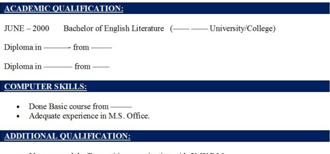 Baby Attender Resume Sample
