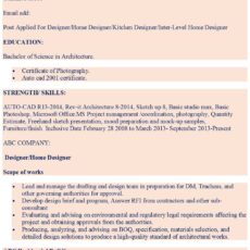 Interior Designer Resume Sample