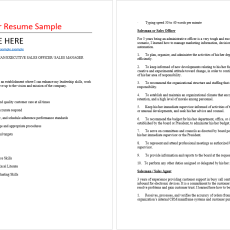 Sales Officer Resume Sample