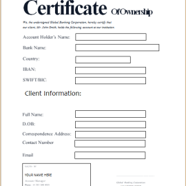 Ownership Certificate Template: Create a Professional Certificate of Ownership